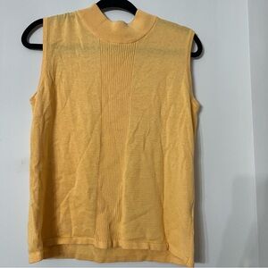 Vintage Southern Lady Turtle Neck Yellow Mustard Tank Top. Size S